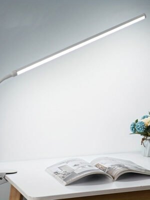 One Piece of a Stylish, Adjustable Clip-On Desk Lamp Designed to Protect Your Eyes, Featuring 10 Levels of Brightness, 3 Lighting Modes, USB Power, And a 360-Degree Flexible Neck, Available in Black Or White, Ideal for Both Home And Office Settings. - White