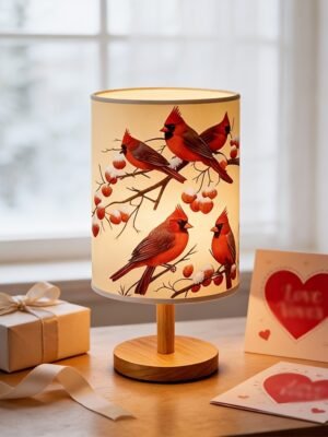 USB-powered Red Bird Table Lamp | Realistic Vintage Red Bird Design, Energy-saving, Eye-friendly Soft Warm Light, Suitable for Desk Study, Valentine'S Day, Mother'S Day, Birthday Gifts, Nursery Decoration, Chinese Aesthetic, Plastic Material