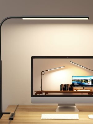 Professional LED Desk Lamp with Heavy Duty Clamp - 360° Adjustable Gooseneck, 5 Lighting Modes & 10 Brightness Levels, Eye Strain Relief for Home Office