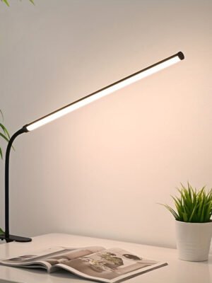 One Piece of a Stylish, Adjustable Clip-On Desk Lamp Designed to Protect Your Eyes, Featuring 10 Levels of Brightness, 3 Lighting Modes, USB Power, And a 360-Degree Flexible Neck, Available in Black Or White, Ideal for Both Home And Office Settings. - Black