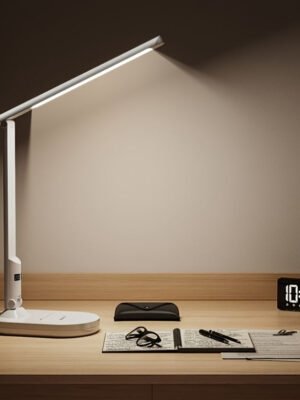 Study Desk Lamp Designed for Eye Comfort, Perfect for Reading in Dorms Or Bedrooms, Suitable for Office Use, Featuring Adjustable Lighting.