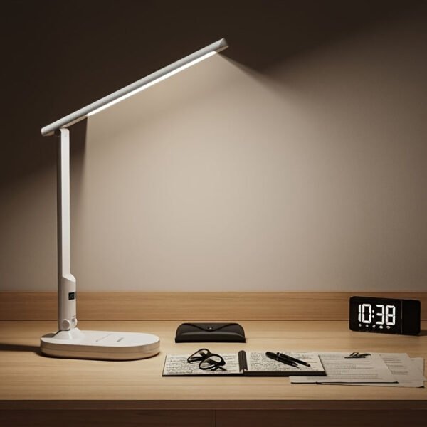 Study Desk Lamp Designed for Eye Comfort, Perfect for Reading in Dorms Or Bedrooms, Suitable for Office Use, Featuring Adjustable Lighting.