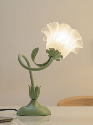 Bedside Table Lamps for Bedroom, Cute Flower Desk Lamp with Adjustable Flexible Gooseneck, 3 Color Temperatures Nightstand Lamp with E26 LED Bulbs, Floral Lamp for Living Room, Office,Reading