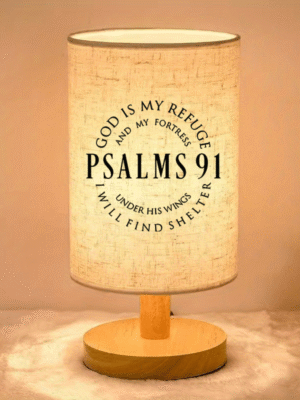 A Minimalist Black And White Printed Bedside Lamp, Suitable for Bedrooms And Dorms, Featuring an LED Light with a Fabric Shade Powered by - No Batteries Needed - Ideal for Home And Office Use, Perfect for Gifting